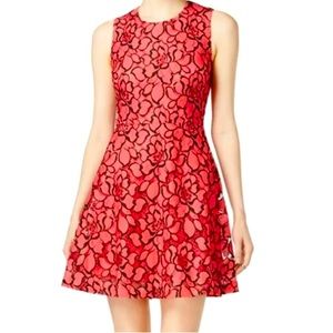 Maison Jules Black & Pink Floral Lace Dress Size XS